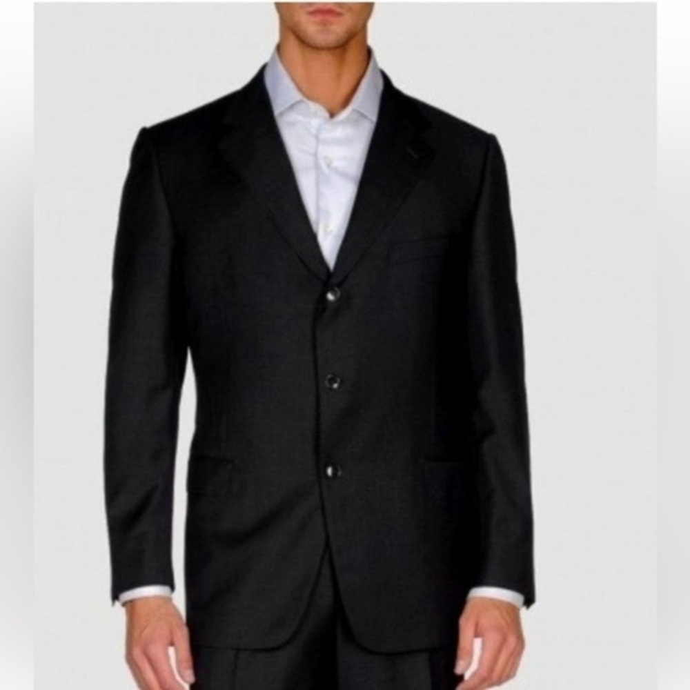 ERMENEGILDO ZEGNA WOOL CLASSIC BLACK BLAZER SIZE 44
